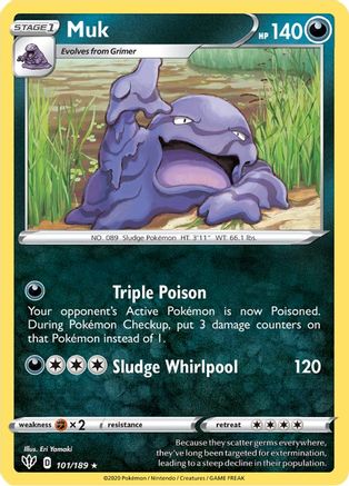 Muk 101/189 - SWSH03 Darkness Ablaze Reverse Holofoil - for just $0.23! 