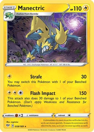 Manectric 059/189 - SWSH03 Darkness Ablaze Reverse Holofoil - for just $0.17! 