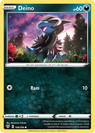 Deino 108/189 - SWSH03 Darkness Ablaze - for just $0.05! 
