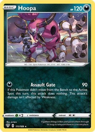 Hoopa 111/189 - SWSH03 Darkness Ablaze Holofoil - for just $0.10! 