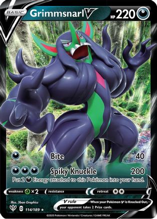 Grimmsnarl V 114/189 - SWSH03 Darkness Ablaze Holofoil - for just $0.51! 