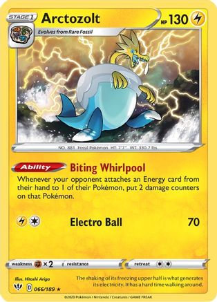 Arctozolt 066/189 - SWSH03 Darkness Ablaze Holofoil - for just $0.99! 