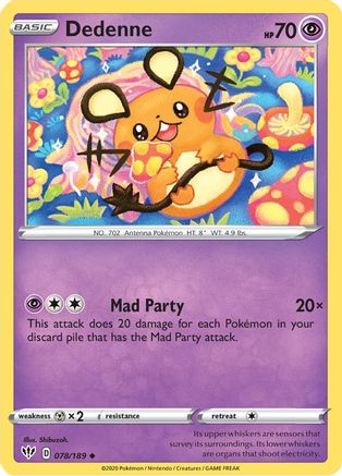 Dedenne 078/189 - SWSH03 Darkness Ablaze - for just $0.08! 
