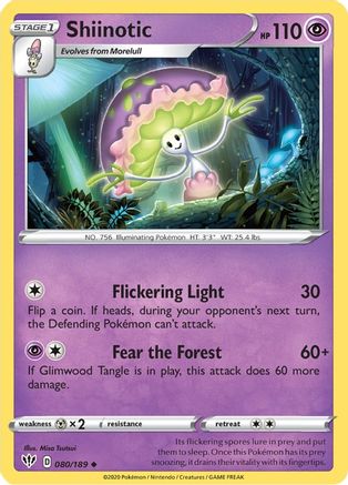 Shiinotic 080/189 - SWSH03 Darkness Ablaze Reverse Holofoil - for just $0.13! 