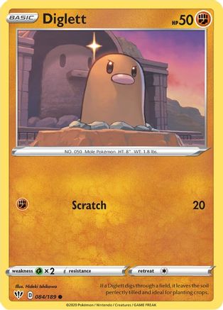 Diglett 084/189 - SWSH03 Darkness Ablaze - for just $0.08! 