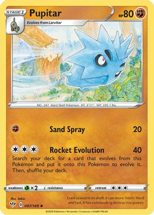 Pupitar 087/189 - SWSH03 Darkness Ablaze Reverse Holofoil - for just $0.10! 
