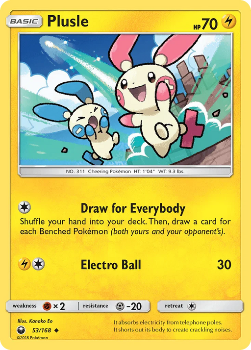 Plusle (53/168) [Sun & Moon: Celestial Storm] - for just $0.95! 