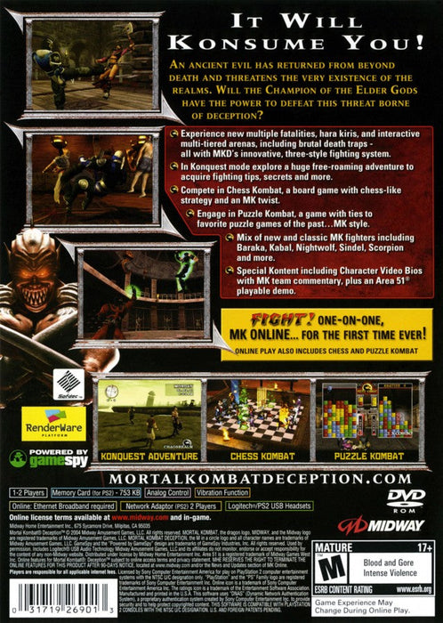 Mortal Kombat: Deception – PlayStation 2 (PS2) - for just $15.99! 