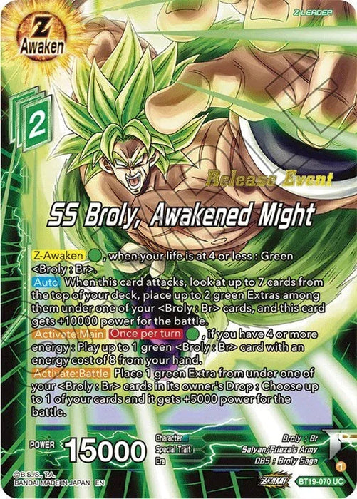 SS Broly, Awakened Might (Fighter's Ambition Holiday Pack) (BT19-070) [Tournament Promotion Cards] - for just $0.35! 