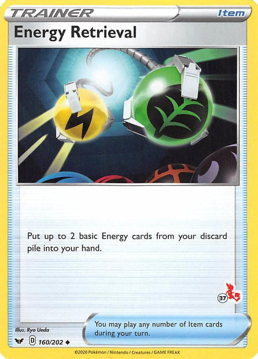 Energy Retrieval (160/202) (Cinderace Stamp #37) [Battle Academy 2022] - for just $0.10! 