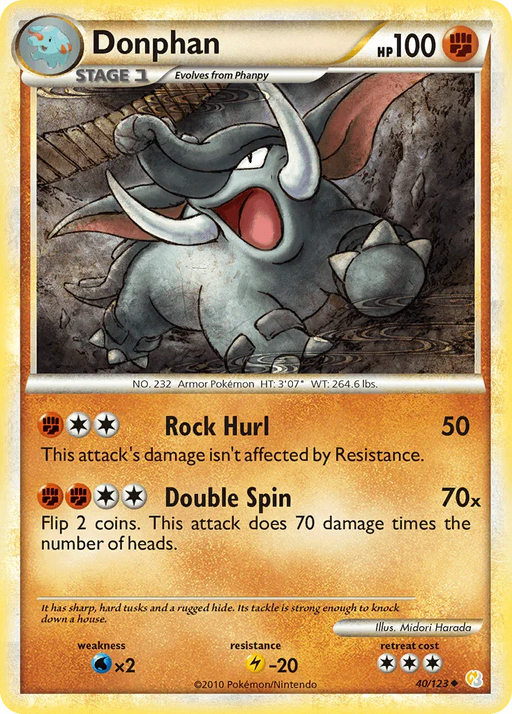 Donphan (40/123) [HeartGold & SoulSilver: Base Set] - for just $0.25! 