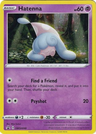 Hatenna SWSH040/307 - SWSH Sword & Shield Promo Cards Holofoil - for just $0.25! 