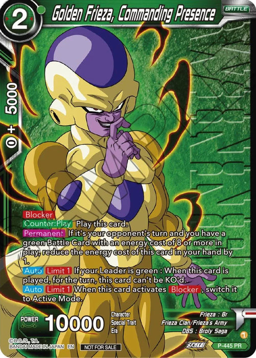 Golden Frieza, Commanding Presence (Winner) (P-445) [Tournament Promotion Cards] - for just $0.75! 