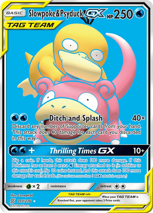 Slowpoke & Psyduck GX (217/236) [Sun & Moon: Unified Minds] - for just $52.45! 