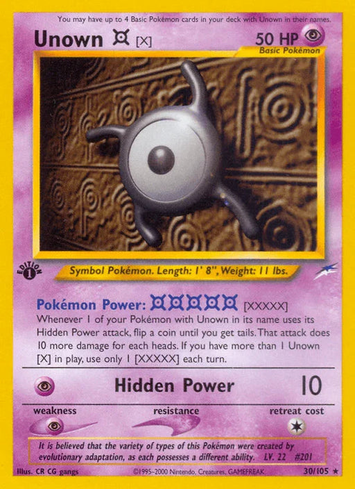 Unown [X] (30/105) [Neo Destiny 1st Edition] - for just $6.30! 