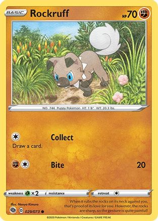 Rockruff 029/73 - Champions Path Reverse Holofoil - for just $0.13! 