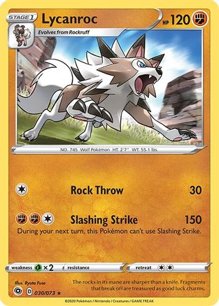 Lycanroc 030/73 - Champions Path Holofoil - for just $0.13! 