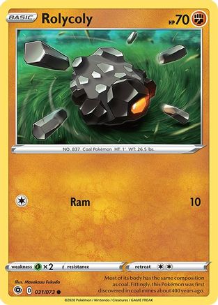 Rolycoly 031/73 - Champions Path Reverse Holofoil - for just $0.10! 