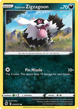 Galarian Zigzagoon 035/73 - Champions Path - for just $0.05! 