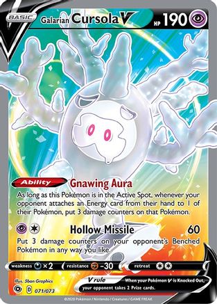 Galarian Cursola V (Full Art) 071/73 - Champions Path Holofoil - for just $0.73! 