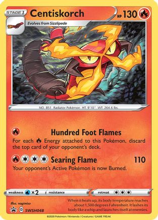 Centiskorch SWSH048/307 - SWSH Sword & Shield Promo Cards Holofoil - for just $0.55! 