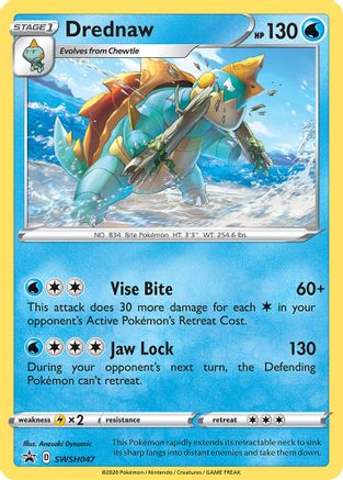 Drednaw SWSH047/307 - SWSH Sword & Shield Promo Cards Holofoil - for just $0.73! 