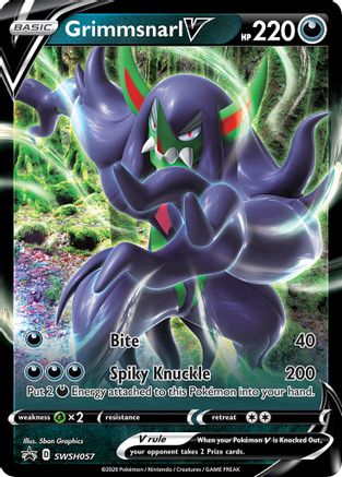 Grimmsnarl V SWSH057/307 - SWSH Sword & Shield Promo Cards Holofoil - for just $0.50! 