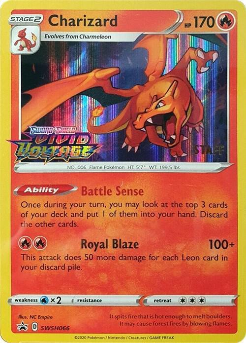 Charizard (SWSH066) (Staff Prerelease Promo) [Sword & Shield: Black Star Promos] - for just $232.40! 