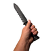 Serrated Spine Poly Training Knife with 8.5 Inch Drop Point Blade and Leather Wrapped Textured Handle Prop - for just $28! 