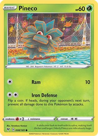 Pineco 008/185 - SWSH04 Vivid Voltage Reverse Holofoil - for just $0.10! 