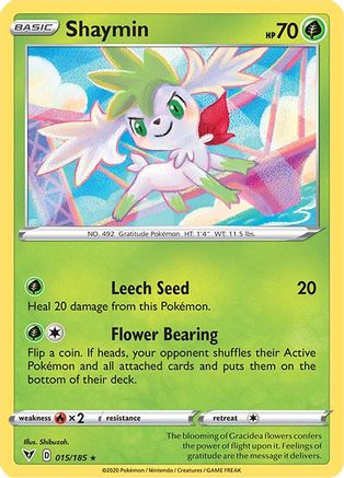 Shaymin 015/185 - SWSH04 Vivid Voltage Reverse Holofoil - for just $0.10! 