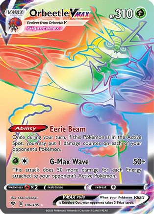 Orbeetle VMAX (Secret) 186/185 - SWSH04 Vivid Voltage Holofoil - for just $2.82! 