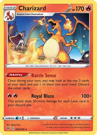 Charizard 025/185 - SWSH04 Vivid Voltage Reverse Holofoil - for just $1.40! 