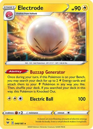 Electrode 046/185 - SWSH04 Vivid Voltage Reverse Holofoil - for just $0.16! 