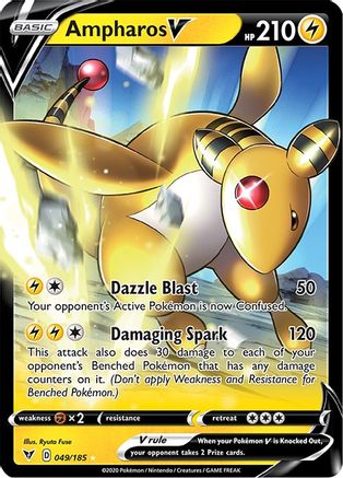 Ampharos V 049/185 - SWSH04 Vivid Voltage Holofoil - for just $0.63! 