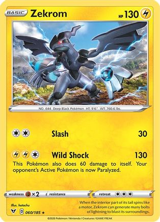 Zekrom 060/185 - SWSH04 Vivid Voltage Holofoil - for just $0.25! 