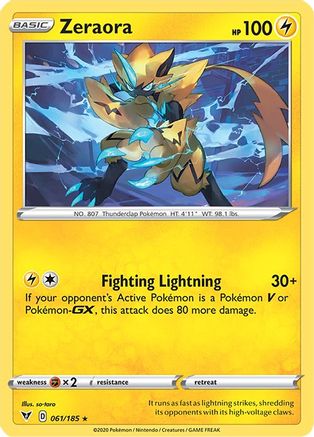 Zeraora 061/185 - SWSH04 Vivid Voltage Reverse Holofoil - for just $0.24! 