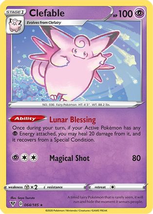 Clefable 064/185 - SWSH04 Vivid Voltage Reverse Holofoil - for just $0.24! 