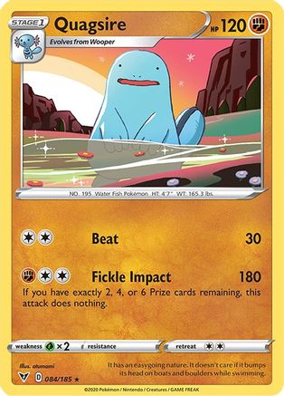 Quagsire 084/185 - SWSH04 Vivid Voltage Reverse Holofoil - for just $0.33! 