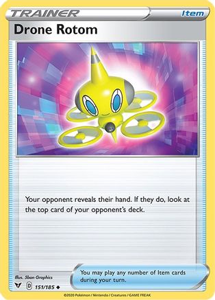 Drone Rotom 151/185 - SWSH04 Vivid Voltage Reverse Holofoil - for just $0.09! 