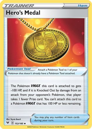 Hero's Medal 152/185 - SWSH04 Vivid Voltage - for just $0.05! 
