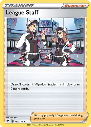 League Staff 153/185 - SWSH04 Vivid Voltage Reverse Holofoil - for just $0.10! 