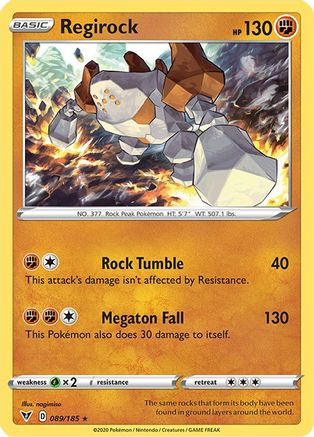 Regirock 089/185 - SWSH04 Vivid Voltage Reverse Holofoil - for just $0.14! 