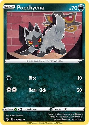 Poochyena 103/185 - SWSH04 Vivid Voltage Reverse Holofoil - for just $0.13! 