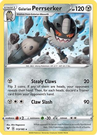 Galarian Perrserker 113/185 - SWSH04 Vivid Voltage - for just $0.06! 