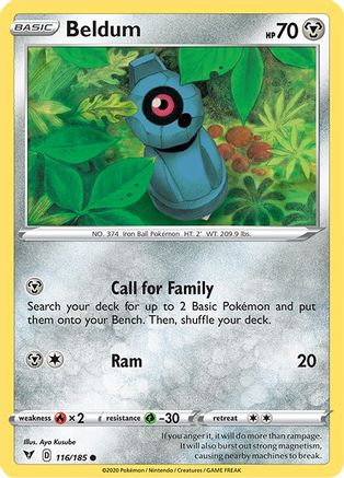 Beldum 116/185 - SWSH04 Vivid Voltage Reverse Holofoil - for just $0.13! 