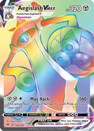 Aegislash VMAX (Secret) 190/185 - SWSH04 Vivid Voltage Holofoil - for just $4.53! 