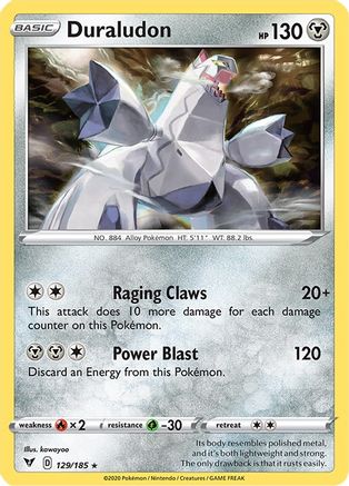 Duraludon 129/185 - SWSH04 Vivid Voltage Reverse Holofoil - for just $0.13! 