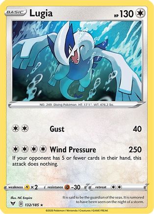 Lugia 132/185 - SWSH04 Vivid Voltage Holofoil - for just $0.25! 