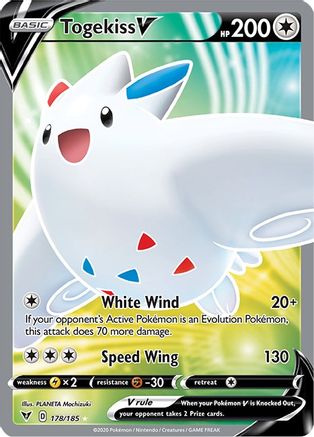 Togekiss V (Full Art) 178/185 - SWSH04 Vivid Voltage Holofoil - for just $1.69! 